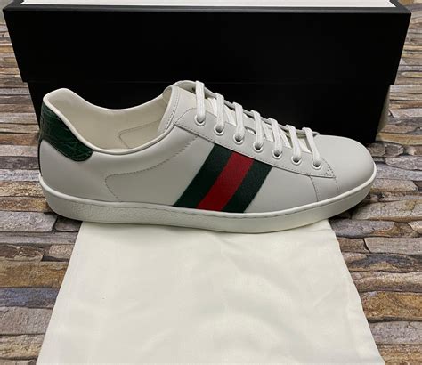 white gucci ace sneakers|Gucci ace gg suede sneakers.